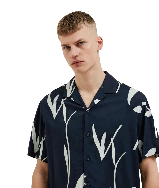 Printed Short Sleeved Shirt - Navy