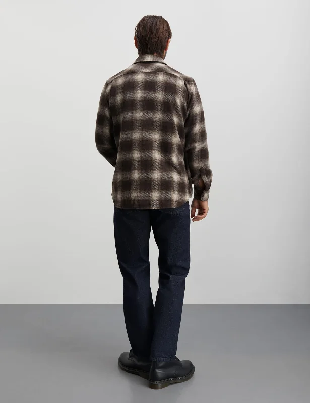 Soft Wool Noah Check Shirt, Desert Palm Check