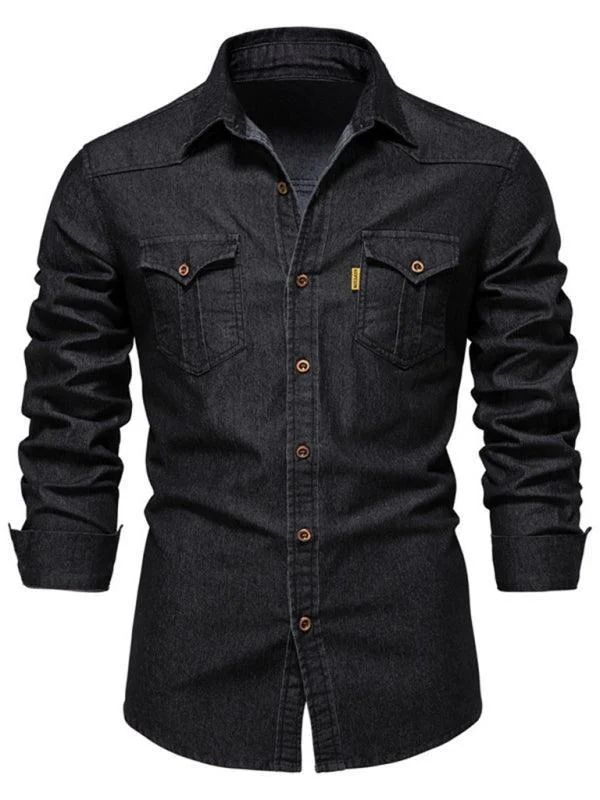 Two-Pocket Denim Men Shirt