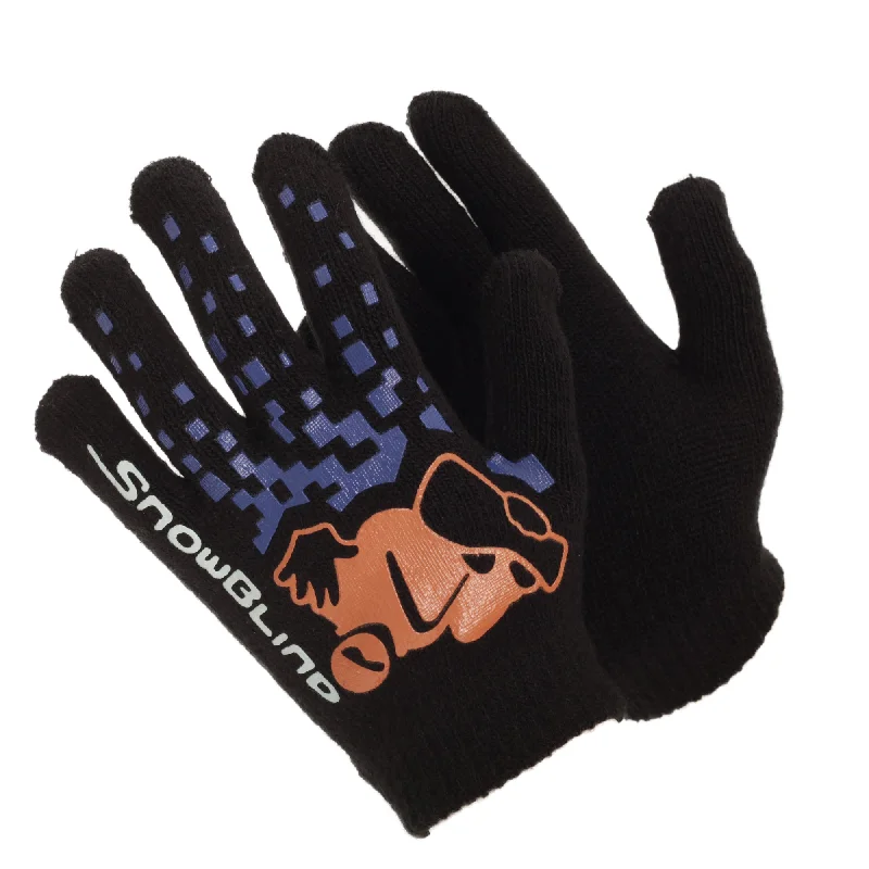 Boys Black Winter Magic Gloves With Rubber Print