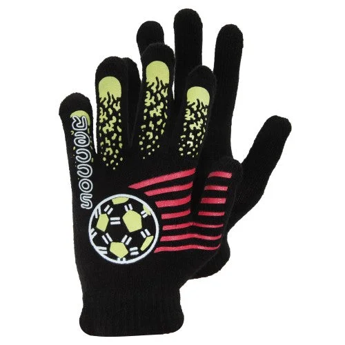 Boys Black Winter Magic Gloves With Rubber Print