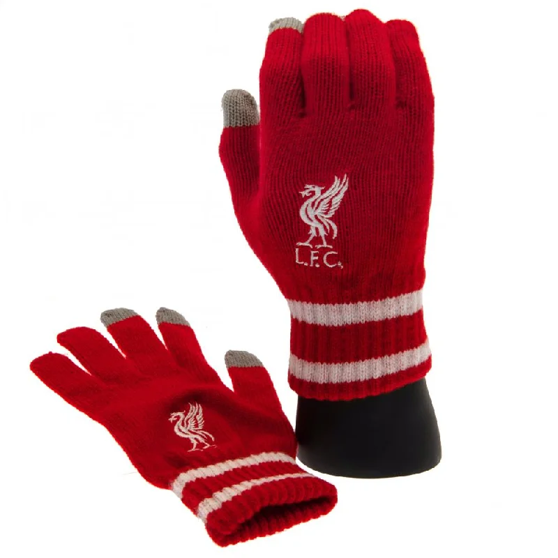 Liverpool FC Childrens/Kids Knitted Crest Touch Gloves