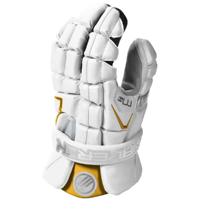 Maverik M4 White Custom Stock Lacrosse Gloves