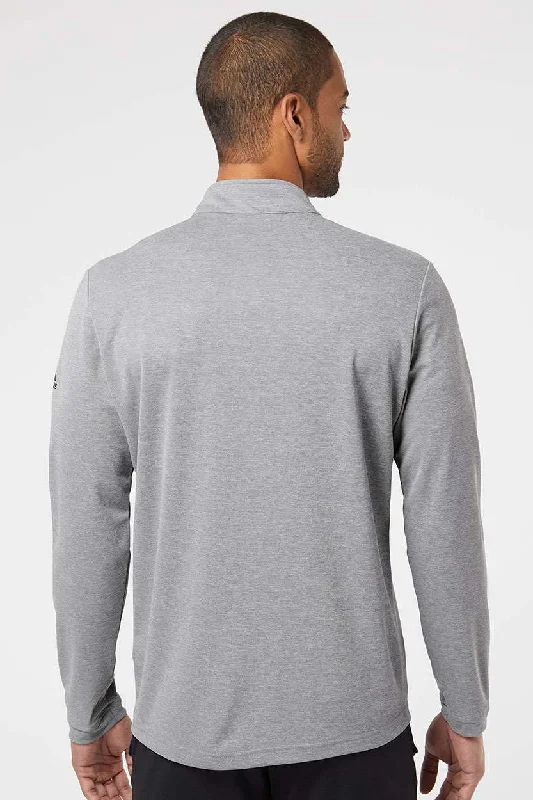 Adidas Mens UPF 50+ 1/4 Zip Sweatshirt - Heather Grey/Carbon Grey - NEW