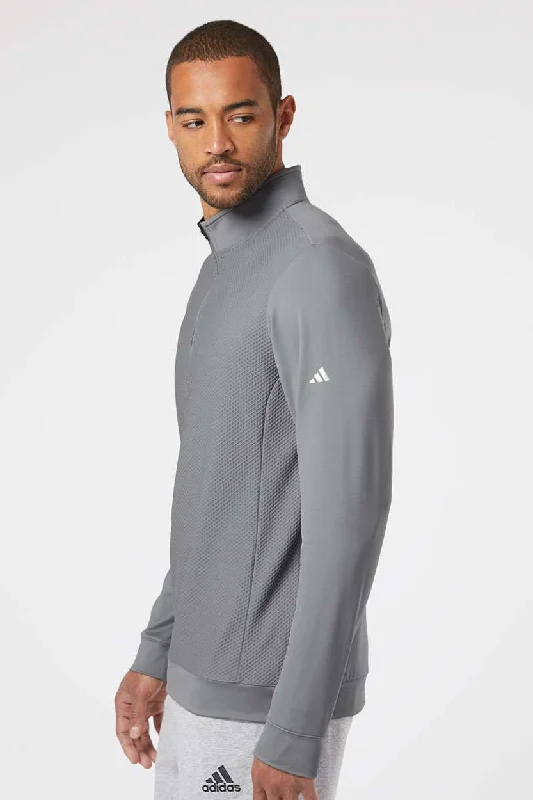 Adidas Mens Performance UPF 50+ 1/4 Zip Sweatshirt - Grey - NEW