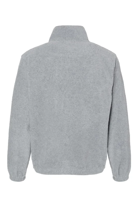 Burnside Mens Polar Fleece 1/4 Zip Sweatshirt - Heather Grey - NEW