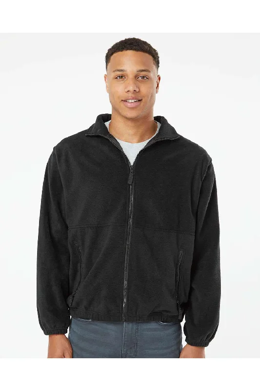 Burnside Mens Polar Fleece Full Zip Sweatshirt - Black - NEW