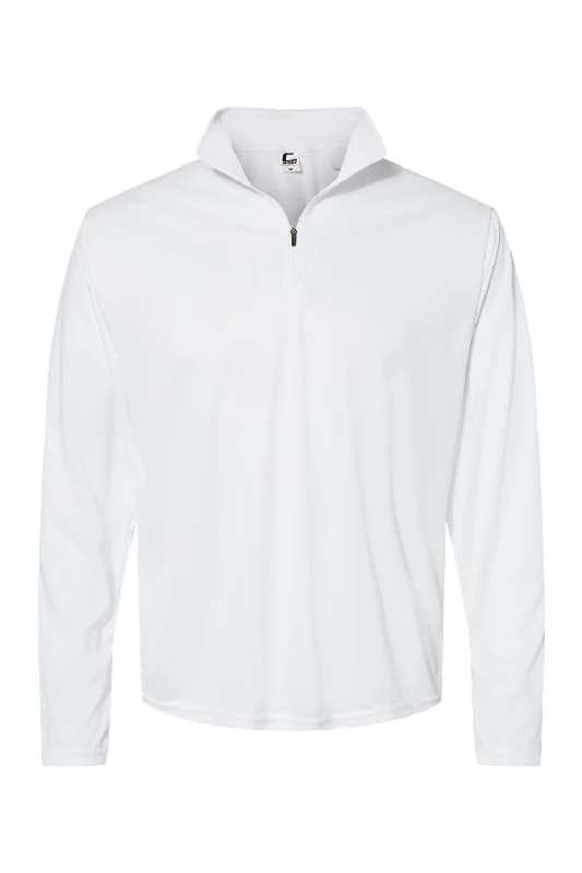 C2 Sport Mens Moisture Wicking 1/4 Zip Sweatshirt - White - NEW