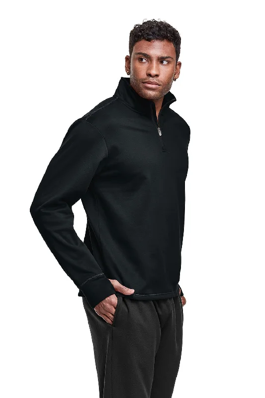 Champion Mens Sport 1/4 Zip Sweatshirt - Black - NEW