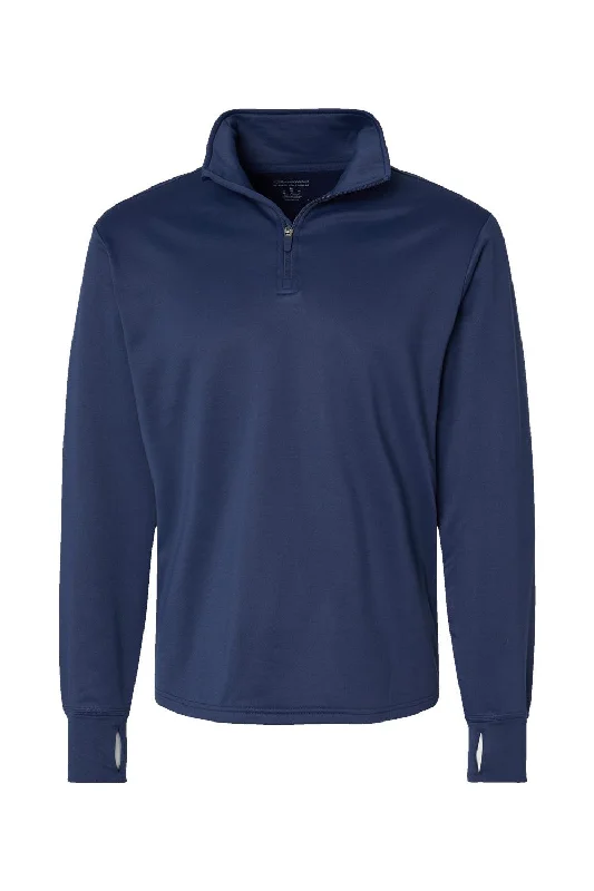 Champion Mens Sport 1/4 Zip Sweatshirt - Navy Blue - NEW