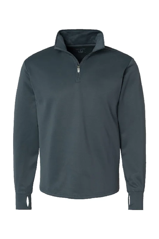 Champion Mens Sport 1/4 Zip Sweatshirt - Stealth Grey - NEW