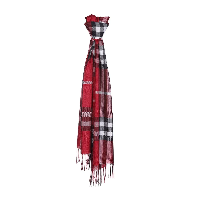 Checke Scarf Burgundy