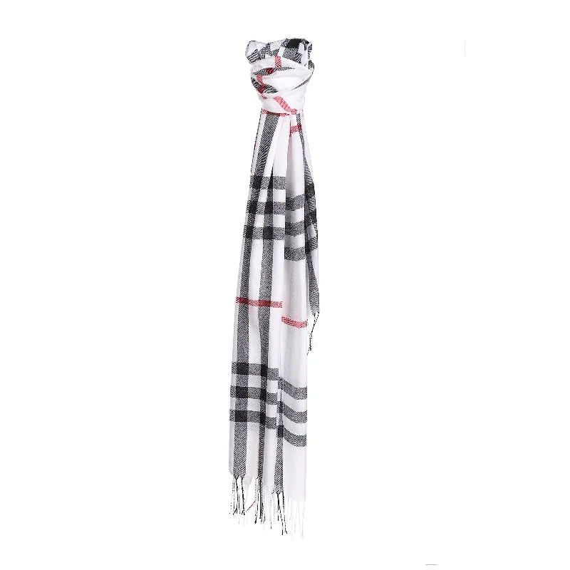 Checke Scarf White