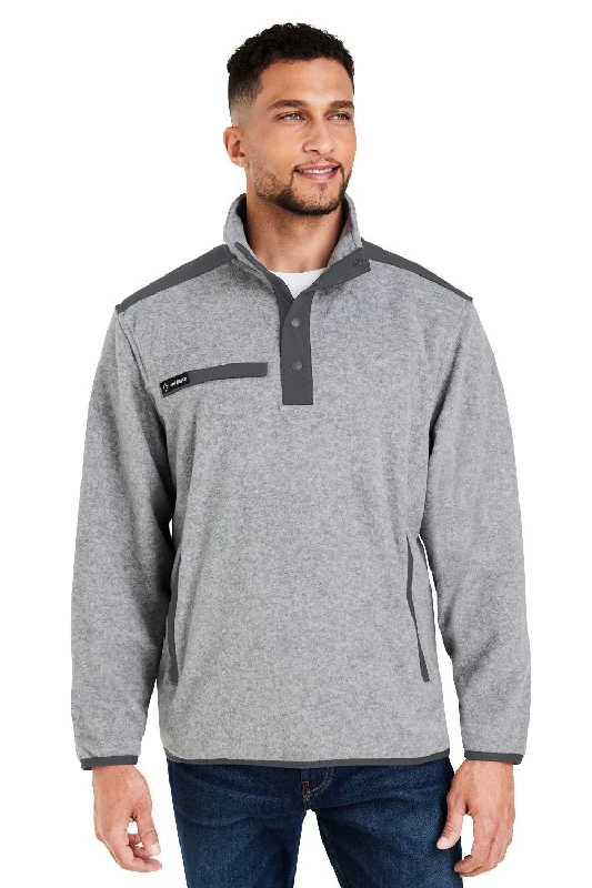 Dri Duck Mens Ranger Melange UPF 50+ Fleece Sweatshirt - Platinum Grey - NEW