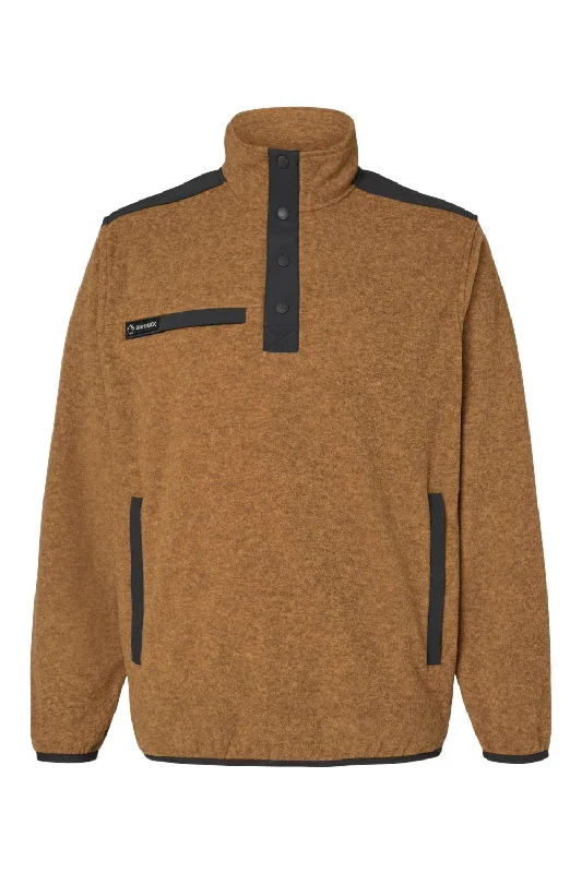 Dri Duck Mens Ranger Melange UPF 50+ Fleece Sweatshirt - Saddle Brown - NEW