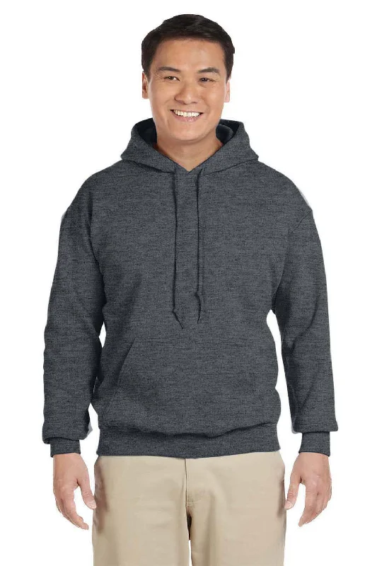 Gildan Mens Pill Resistant Hooded Sweatshirt Hoodie - Heather Dark Grey