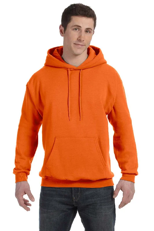 Hanes Mens EcoSmart Print Pro XP Pill Resistant Hooded Sweatshirt Hoodie - Orange