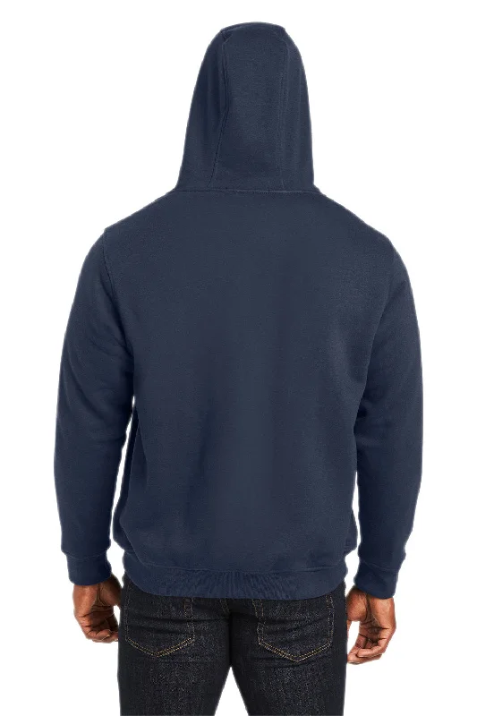 Harriton Mens Climabloc Water Resistant Full Zip Hooded Sweatshirt Hoodie - Dark Navy Blue