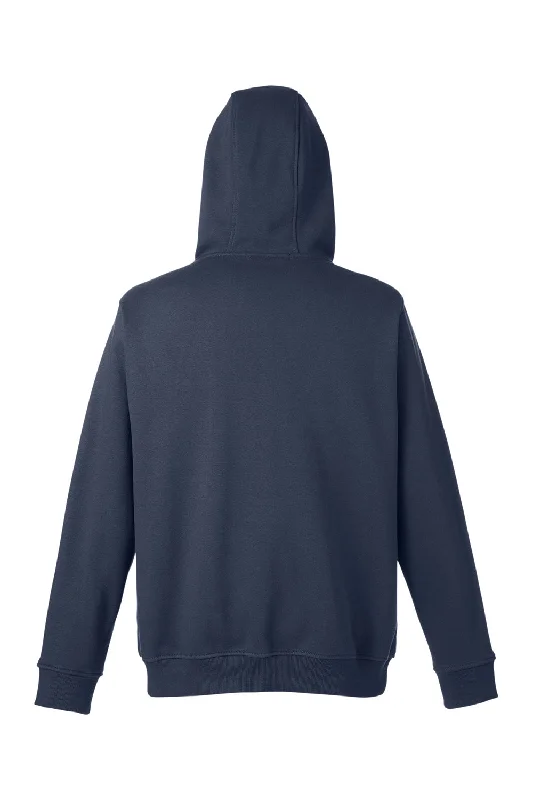 Harriton Mens Climabloc Water Resistant Full Zip Hooded Sweatshirt Hoodie - Dark Navy Blue