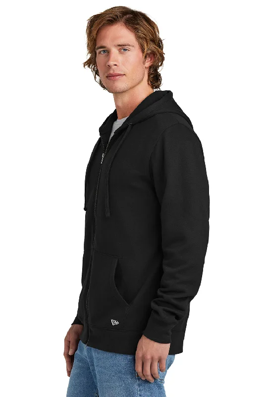 New Era Mens Comeback Fleece Full Zip Hooded Sweatshirt Hoodie - Black