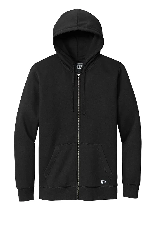 New Era Mens Comeback Fleece Full Zip Hooded Sweatshirt Hoodie - Black