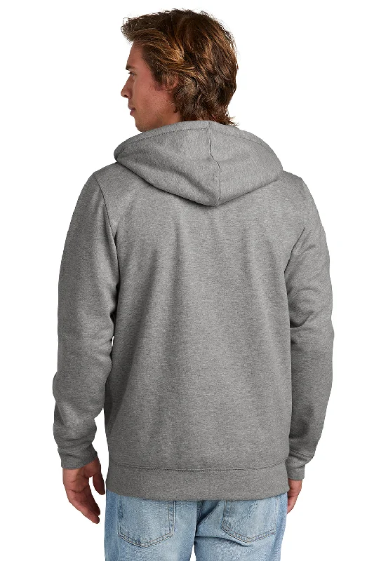 New Era Mens Comeback Fleece Full Zip Hooded Sweatshirt Hoodie - Heather Dark Grey