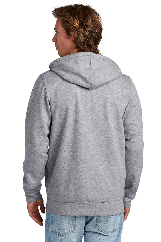 New Era Mens Comeback Fleece Full Zip Hooded Sweatshirt Hoodie - Heather Grey