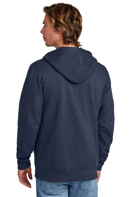 New Era Mens Comeback Fleece Full Zip Hooded Sweatshirt Hoodie - True Navy Blue