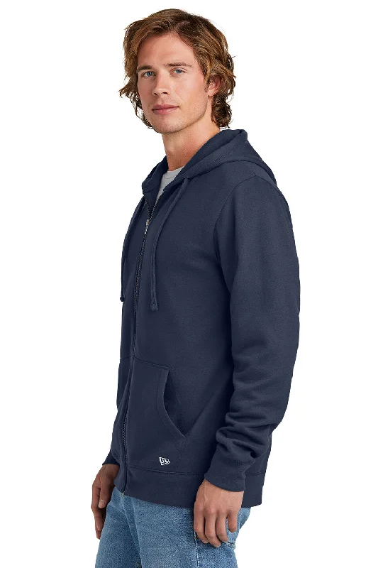 New Era Mens Comeback Fleece Full Zip Hooded Sweatshirt Hoodie - True Navy Blue