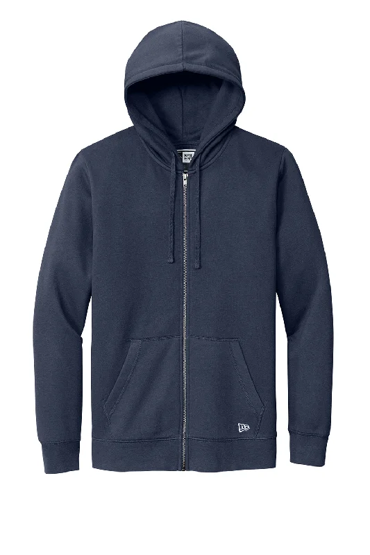 New Era Mens Comeback Fleece Full Zip Hooded Sweatshirt Hoodie - True Navy Blue