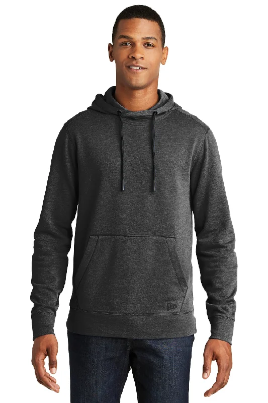 New Era Mens Fleece Hooded Sweatshirt Hoodie - Heather Black