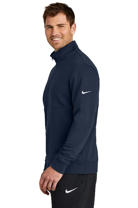 Nike Mens Club Fleece 1/4 Zip Sweatshirt - Midnight Navy Blue