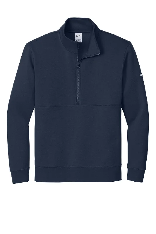 Nike Mens Club Fleece 1/4 Zip Sweatshirt - Midnight Navy Blue