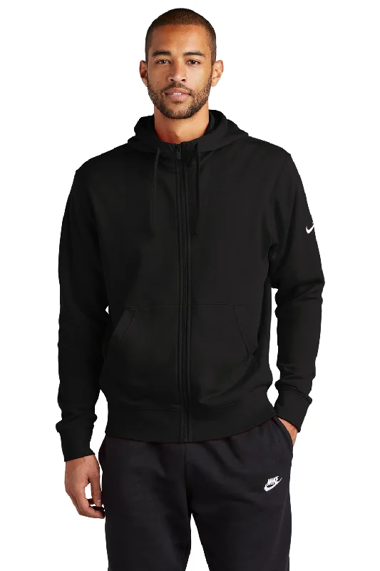 Nike Mens Club Fleece Full Zip Hooded Sweatshirt Hoodie - Black