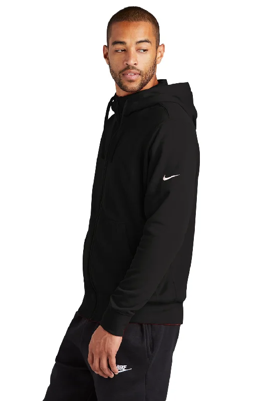 Nike Mens Club Fleece Full Zip Hooded Sweatshirt Hoodie - Black