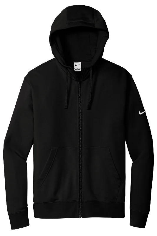 Nike Mens Club Fleece Full Zip Hooded Sweatshirt Hoodie - Black