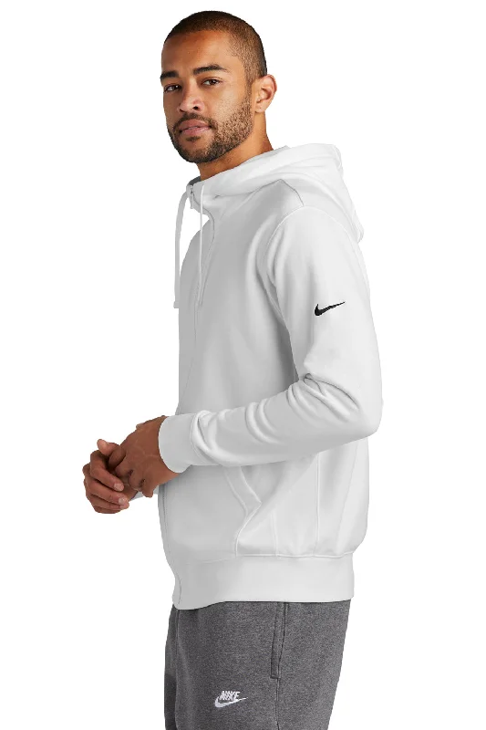 Nike Mens Club Fleece Full Zip Hooded Sweatshirt Hoodie - White