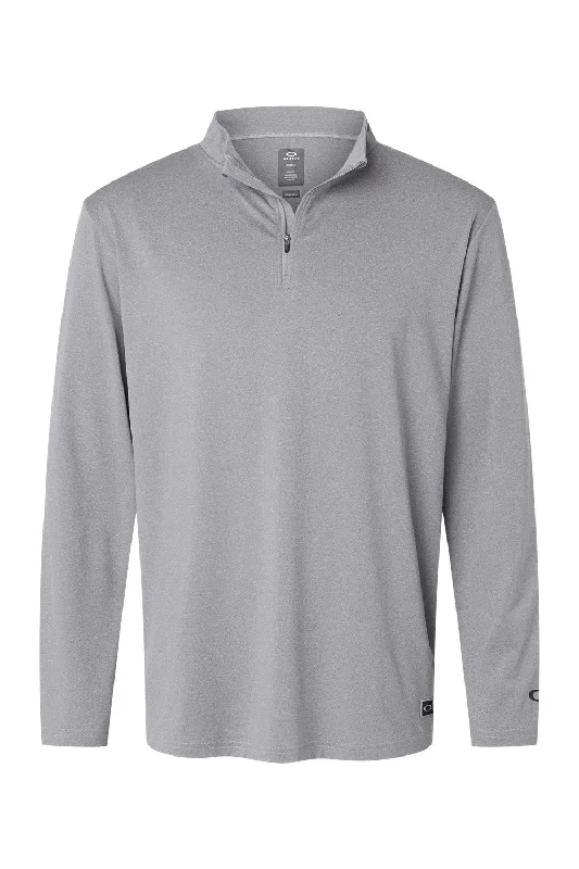 Oakley Mens Team Issue Podium 1/4 Zip Sweatshirt - Heather Granite Grey - NEW