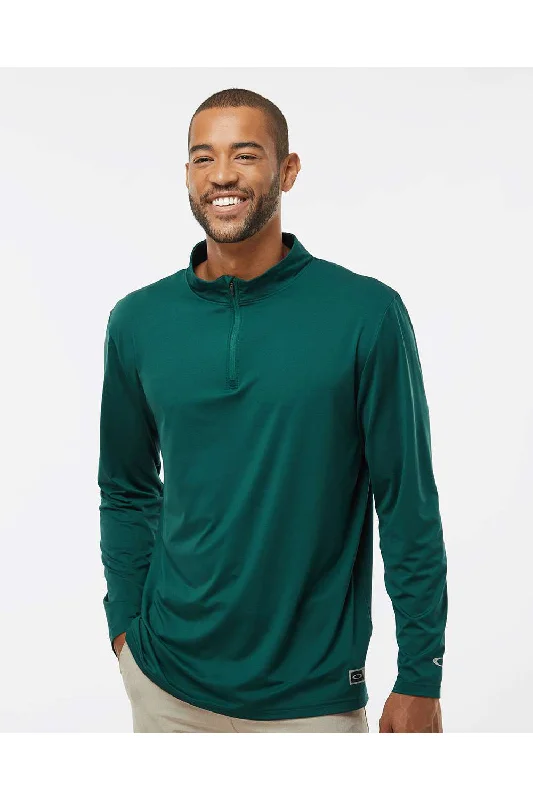 Oakley Mens Team Issue Podium 1/4 Zip Sweatshirt - Team Fir Green - NEW