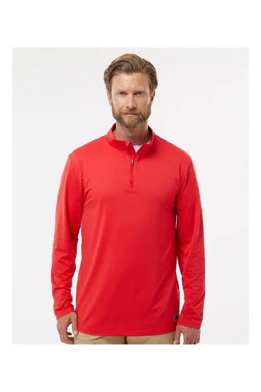 Oakley Mens Team Issue Podium 1/4 Zip Sweatshirt - Team Red - NEW