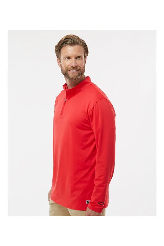 Oakley Mens Team Issue Podium 1/4 Zip Sweatshirt - Team Red - NEW