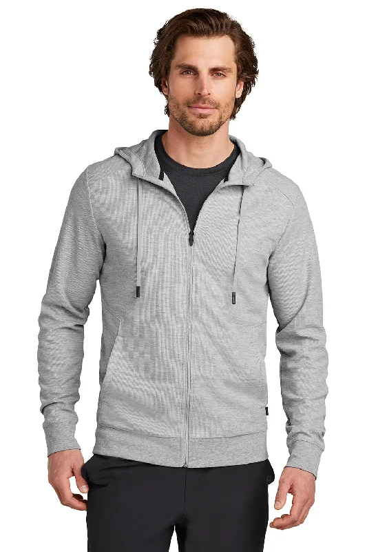 Ogio Mens Revive Full Zip Hooded Sweatshirt Hoodie - Heather Light Grey