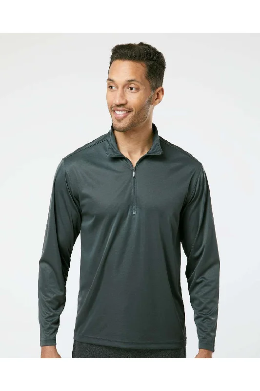 Paragon Mens Malibu Performance Moisture Wicking 1/4 Zip Sweatshirt - Carbon Grey - NEW