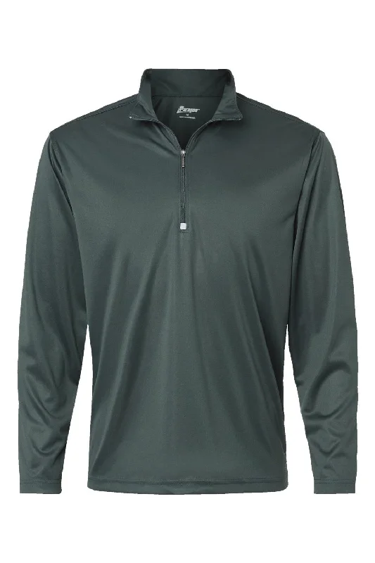 Paragon Mens Malibu Performance Moisture Wicking 1/4 Zip Sweatshirt - Carbon Grey - NEW