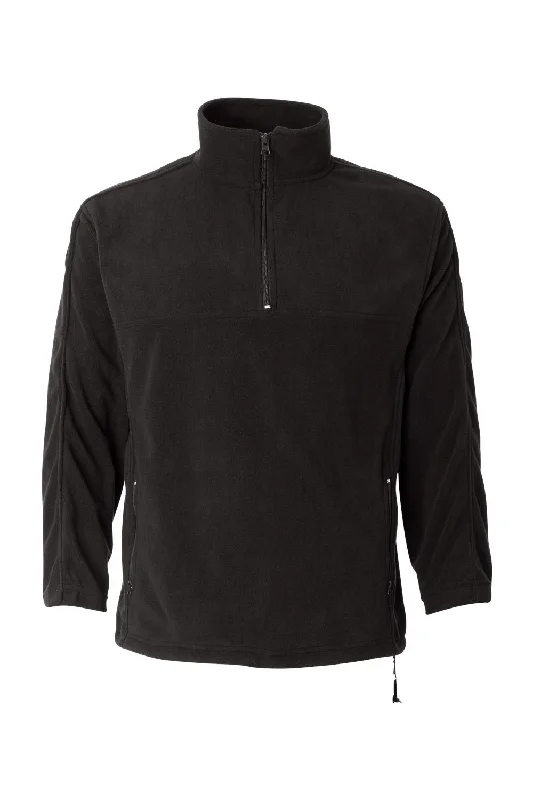 Sierra Pacific Mens Pill Resistant Microfleece 1/4 Zip Sweatshirt - Onyx Black - NEW