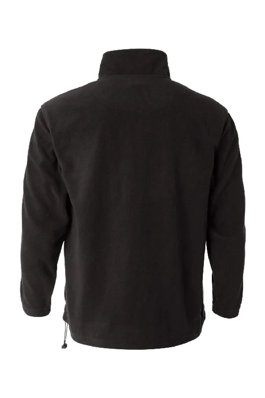 Sierra Pacific Mens Pill Resistant Microfleece 1/4 Zip Sweatshirt - Onyx Black - NEW