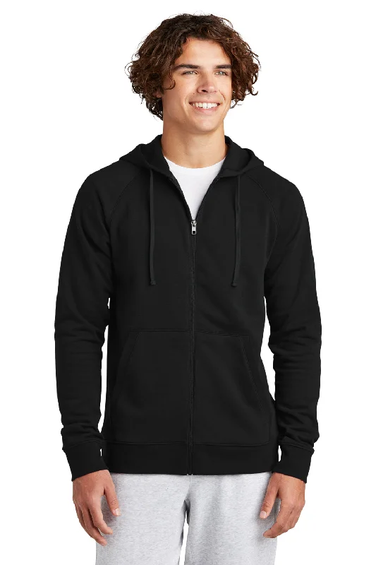 Sport-Tek Mens Drive Fleece Full Zip Hooded Sweatshirt Hoodie - Black