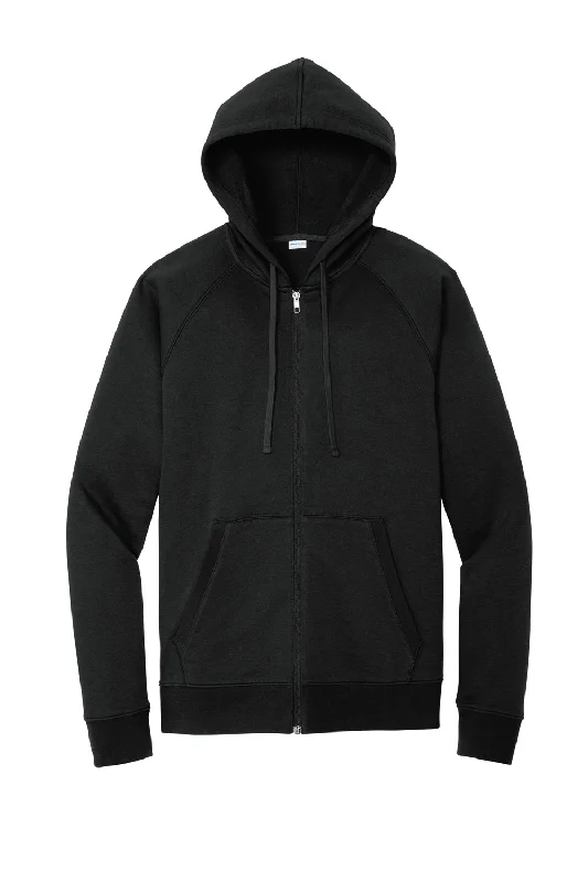 Sport-Tek Mens Drive Fleece Full Zip Hooded Sweatshirt Hoodie - Black