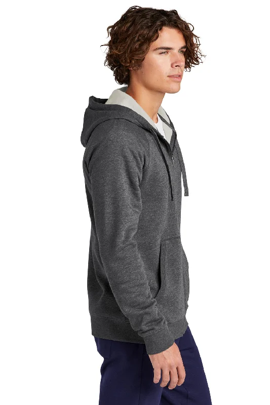 Sport-Tek Mens Drive Fleece Full Zip Hooded Sweatshirt Hoodie - Heather Graphite Grey