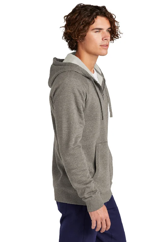 Sport-Tek Mens Drive Fleece Full Zip Hooded Sweatshirt Hoodie - Heather Vintage Grey